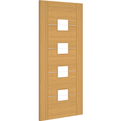 Valencia Internal Oak Door with Clear Glass (pre-finished)